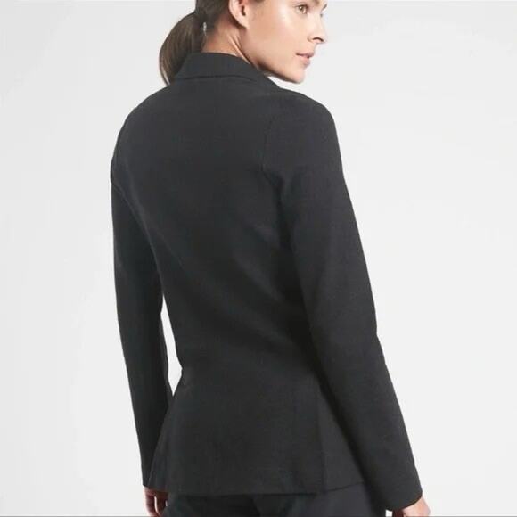 Athleta Blazer Womens 8 Textured Black - Picture 2 of 8